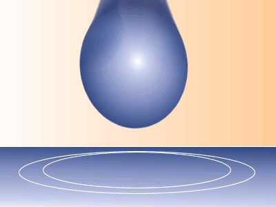 Ilustracion de una gota de agua pendiente